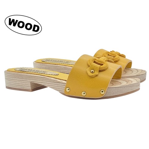 Zoccoli donna gialli pelle - in,