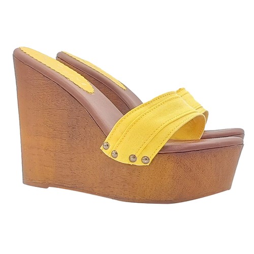 Zeppa gialla sandali scarpe