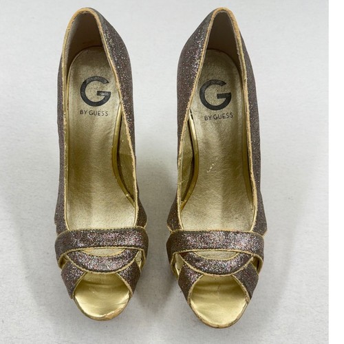 Guess glitter peep toe - g,